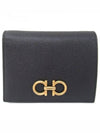 Gancini Compact Half Wallet Blue - SALVATORE FERRAGAMO - BALAAN 2