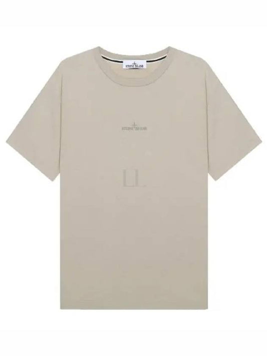 Small Logo Print Short Sleeve T-Shirt Dove Grey - STONE ISLAND - BALAAN 2