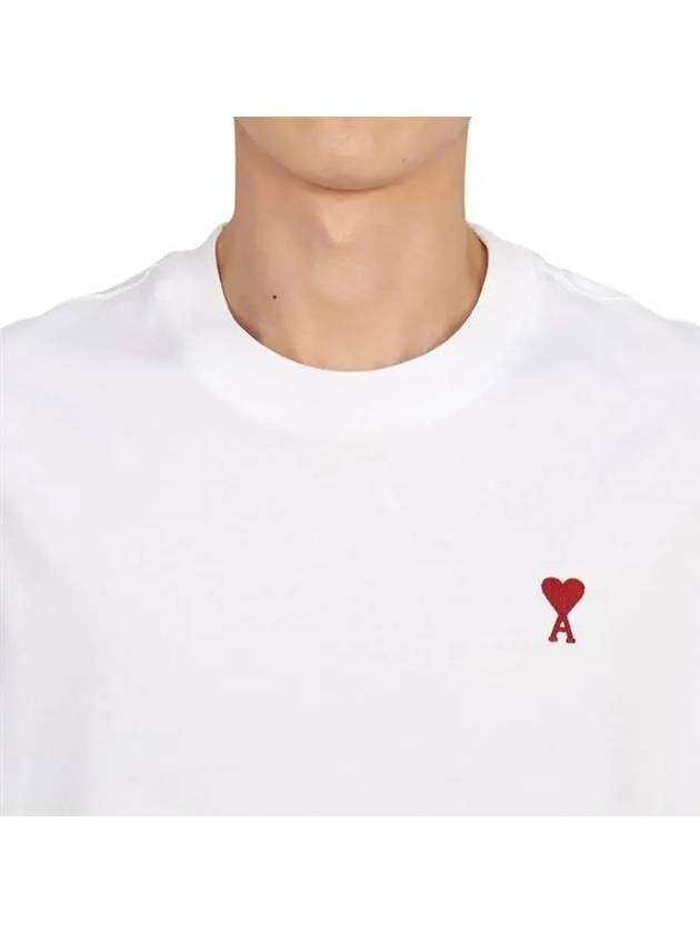 Small Heart Logo Boxy Fit Short Sleeve T-Shirt White - AMI - BALAAN 7