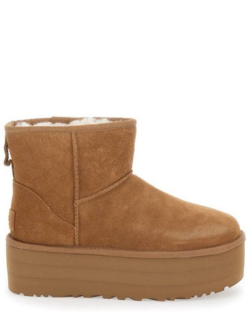 'Classic Mini Platform' Beige Ankle Boots With Platform In Suede Woman - UGG - BALAAN 1