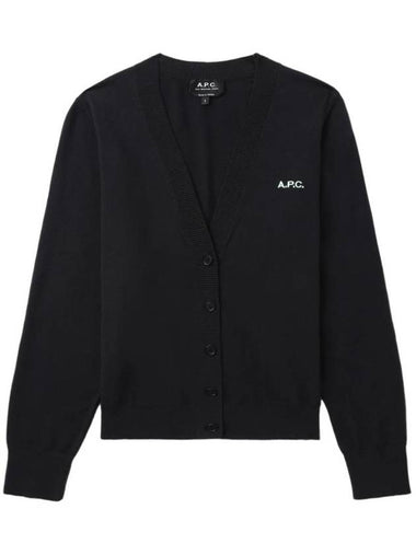 Bee Logo V-neck Cardigan Black - A.P.C. - BALAAN 1