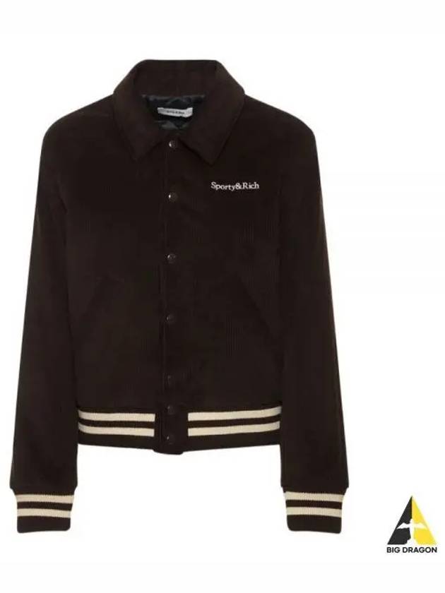 WELLNESS CLUB BOMBER JACKET CHOCOLATECREAM JA761 - SPORTY & RICH - BALAAN 1