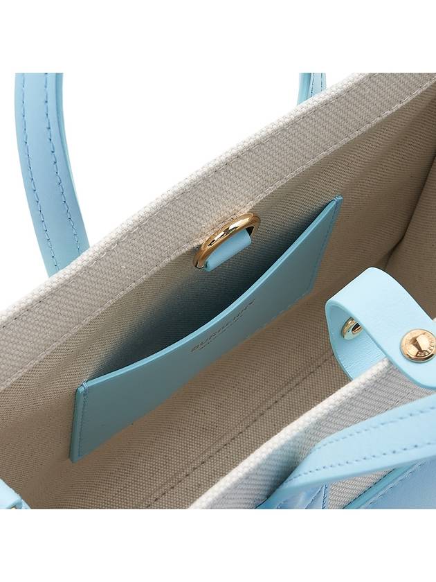 Logo Freya Mini Tote Bag Sky Blue Beige - BURBERRY - BALAAN 11