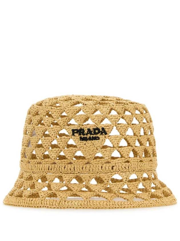 Woven Fabric Bucket Hat Tan - PRADA - BALAAN 3