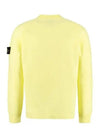 Men's Wappen Patch Crew Neck Wool Knit Top Yellow - STONE ISLAND - BALAAN 4