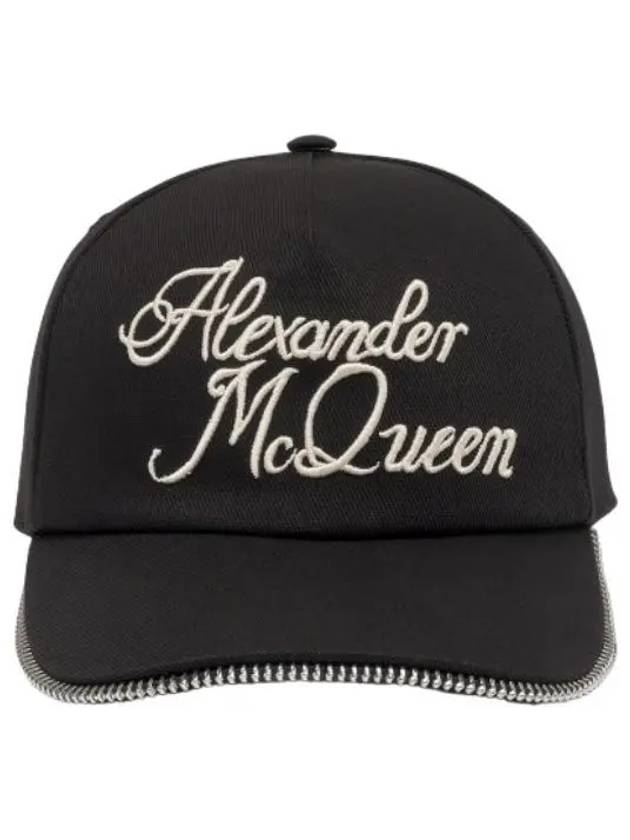 logo ball cap black hat - ALEXANDER MCQUEEN - BALAAN 1