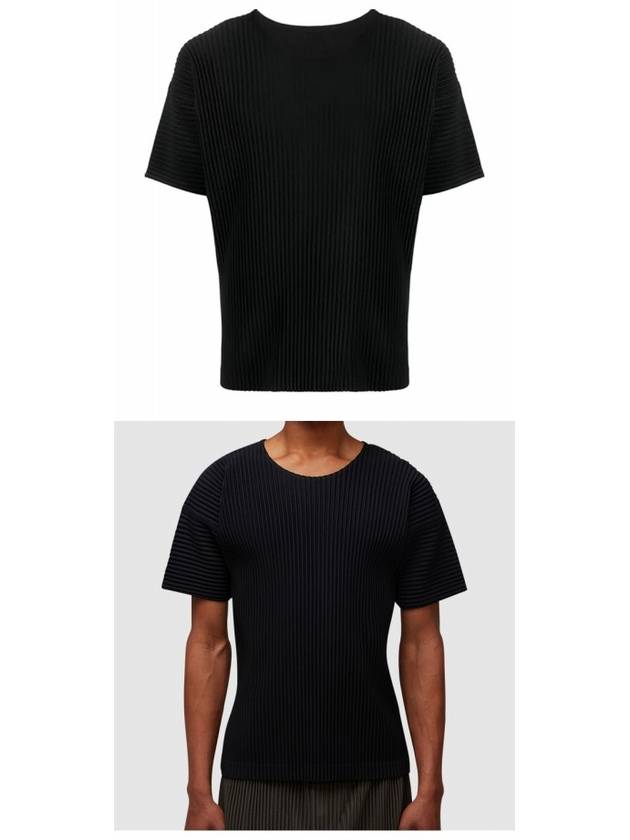 Pleated Fabric Short Sleeve T-Shirt Black - ISSEY MIYAKE - BALAAN 5