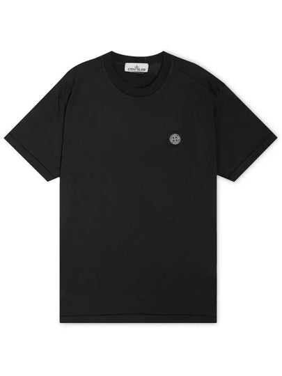 Logo Patch Short Sleeve T-Shirt Black - STONE ISLAND - BALAAN 2