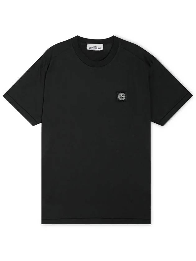 Logo Patch Short Sleeve T-Shirt Black - STONE ISLAND - BALAAN 4