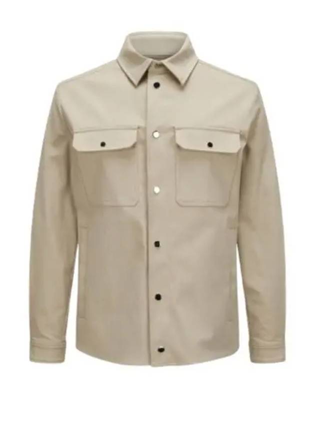 Men's Cotton Long Sleeve Shirt Light Beige - MONCLER - BALAAN 2