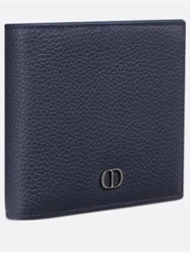 Grain Leather CD Icon Compact Half Wallet Navy - DIOR - BALAAN 3