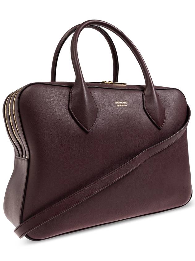 FERRAGAMO Leather Handbag, Women's, Burgundy - SALVATORE FERRAGAMO - BALAAN 4