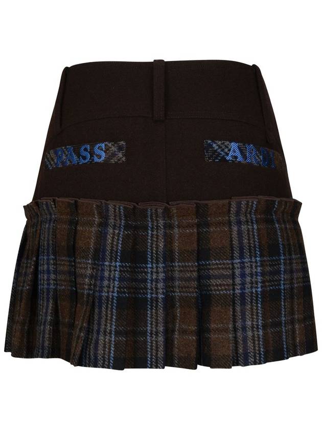 Obi deformed check pleated skirt DB - PASSARDI - BALAAN 3