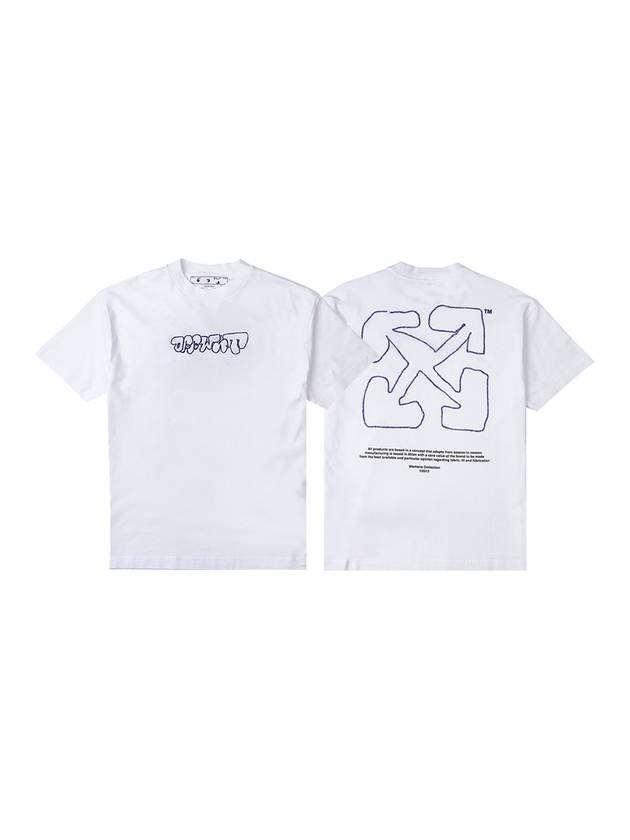 Sketch Logo Cotton T-Shirt OWAA089S23JER0070137 - OFF WHITE - BALAAN 2