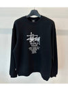 Solid World Tour Crew Neck Cotton Sweatshirt Black - STUSSY - BALAAN 7