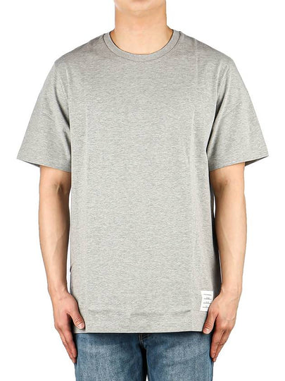 Men's Side Slit Relaxed Short Sleeve T-Shirt Light Grey - THOM BROWNE - BALAAN 2