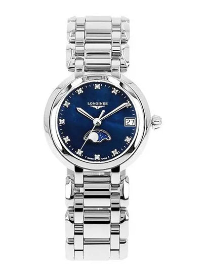 Prima Luna Quartz Diamond Watch Silver Blue - LONGINES - BALAAN 2