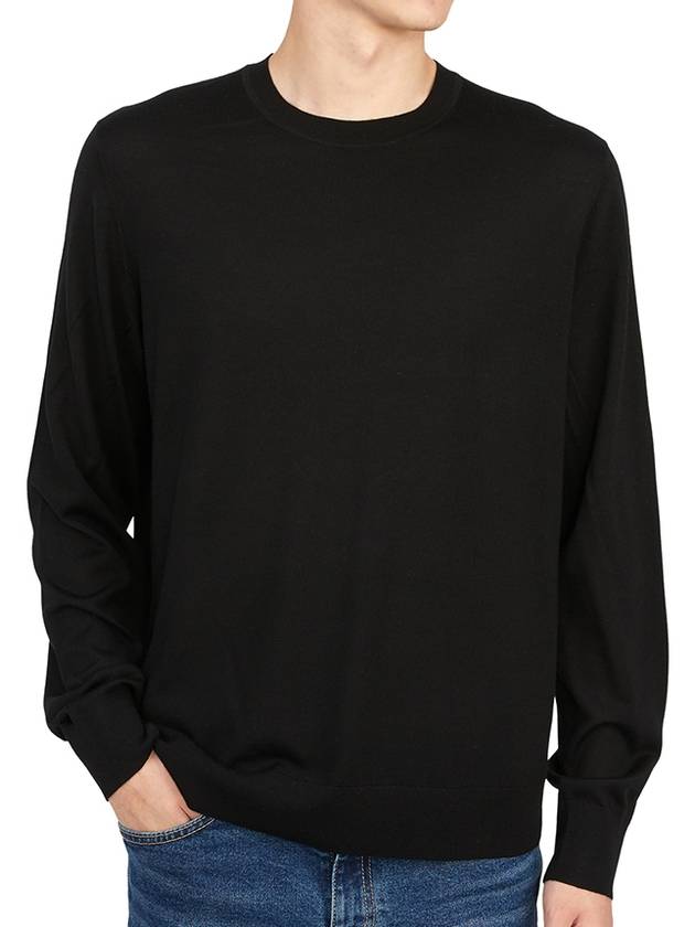 Crew Neck Wool Knit Top Black - THEORY - BALAAN 6