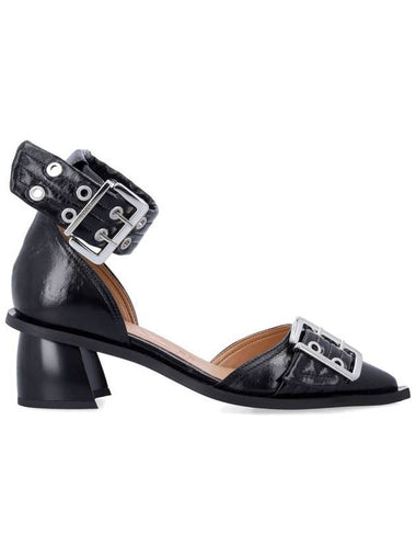 Ganni Feminine Buckle Open Cut Pumps - GANNI - BALAAN 1