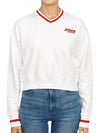 Logo V-Neck Cotton Sweatshirt White - SPORTY & RICH - BALAAN 2