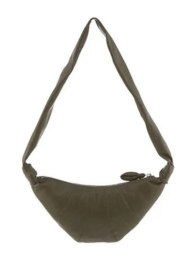 Soft Grained Leather Small Croissant Crossbody Bag Dark Moss - LEMAIRE - BALAAN 2