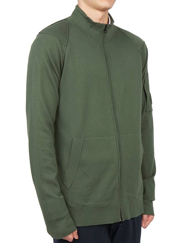 Men's Lens Wappen Zip-Up Cardigan Green - CP COMPANY - BALAAN 5