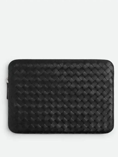 Getaway Intrecciato Leather Clutch Bag Black - BOTTEGA VENETA - BALAAN 2