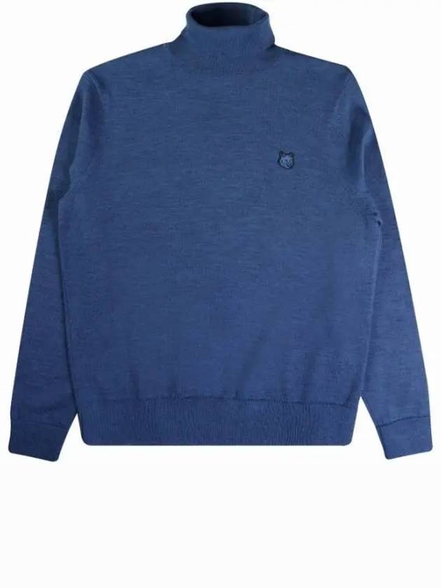 Fox Head Patch Turtleneck Knit Top Sapphire - MAISON KITSUNE - BALAAN 2