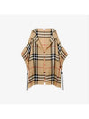 Check Cotton Cape Beige - BURBERRY - BALAAN 3