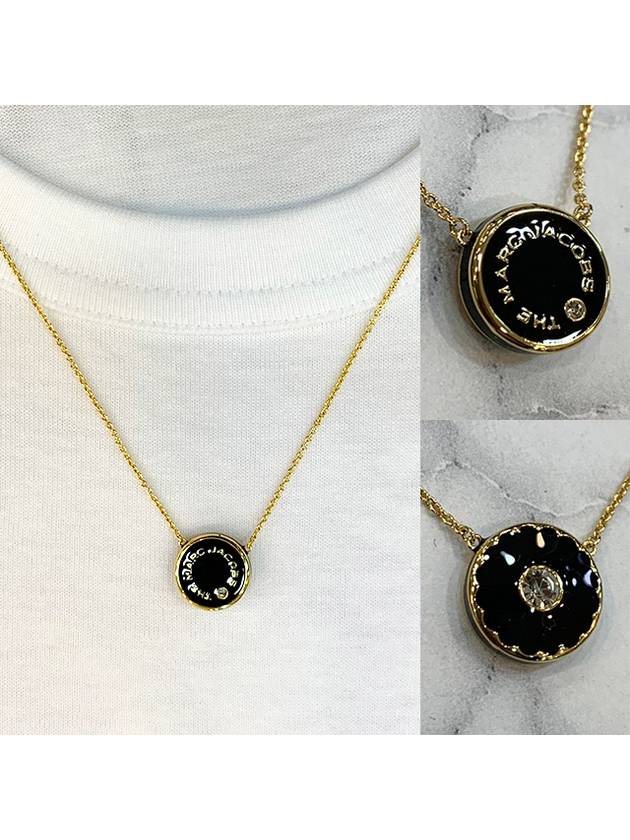 Reversible Medallion Pendant Necklace Black - MARC JACOBS - BALAAN.