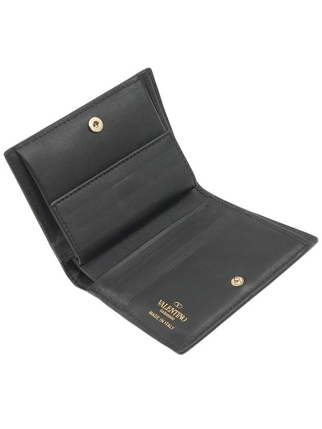 Black Calfskin Rockstud Compact Half Wallet UW2P0R39BOL - VALENTINO - BALAAN 9