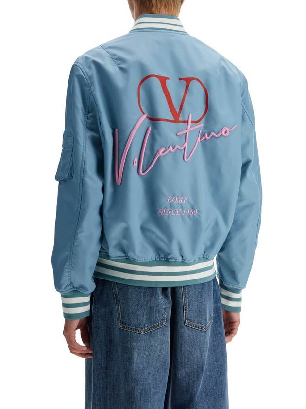 nylon bomber jacket with embroidery and print. - VALENTINO - BALAAN 3