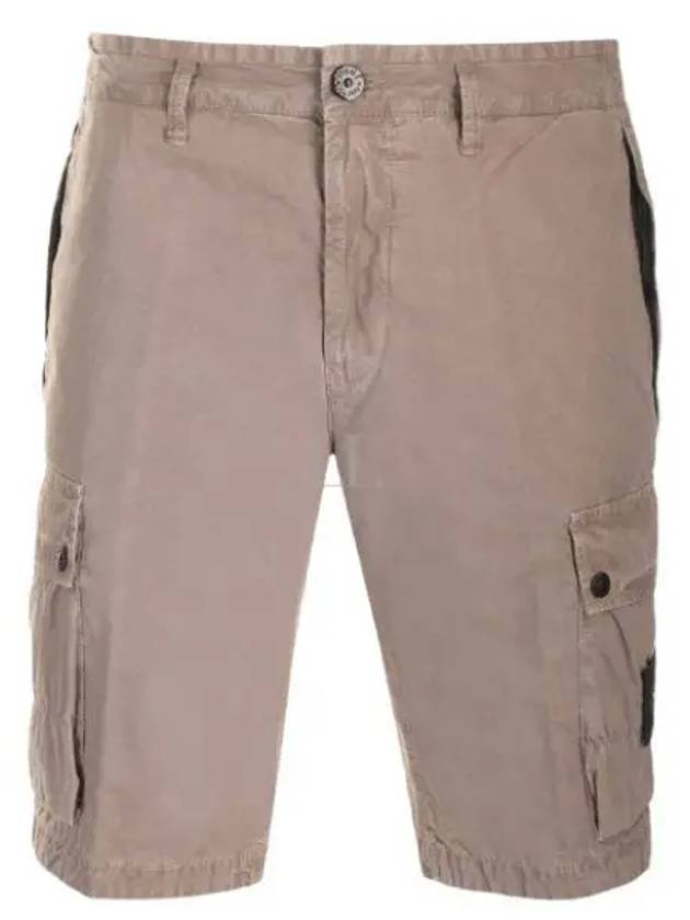 Logo Cotton Slim Cargo Shorts Dove Grey - STONE ISLAND - BALAAN 2