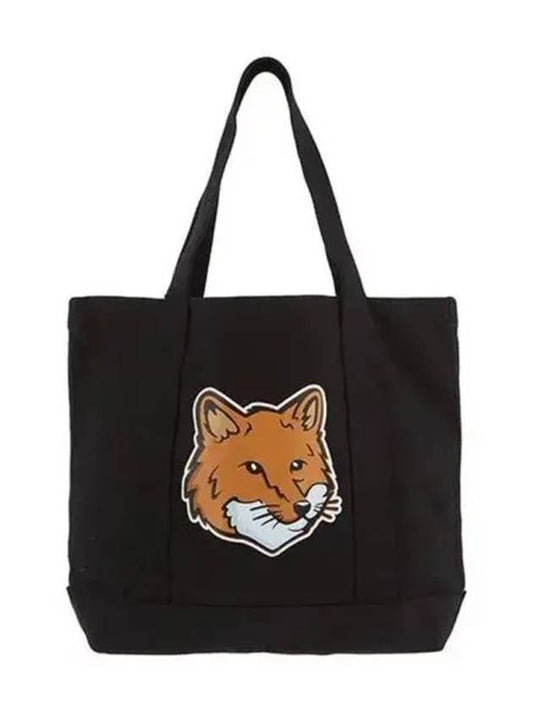 Fox Head Print Tote Bag Black - MAISON KITSUNE - BALAAN 2