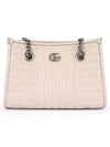 GG Marmont Small Leather Shoulder Bag White - GUCCI - BALAAN 2