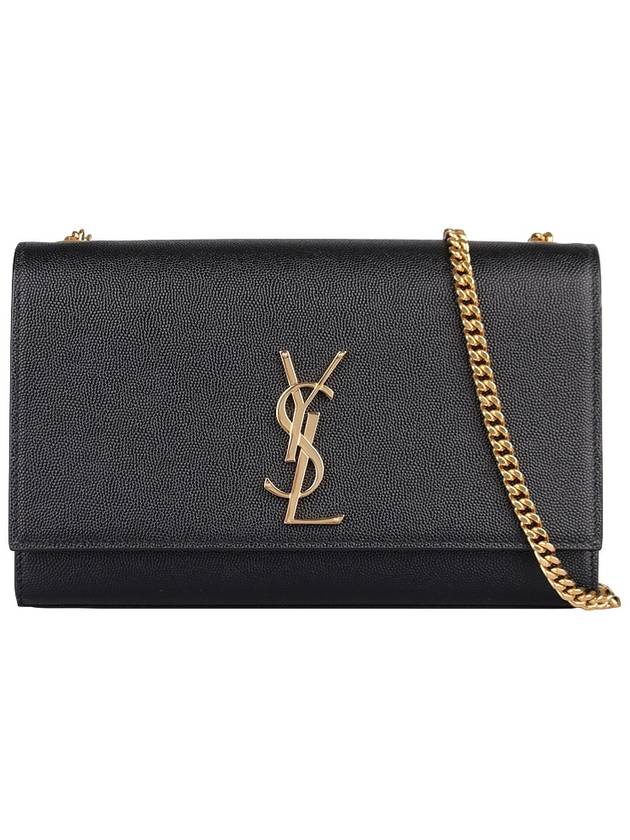 Monogram Kate Chain Gold Hardware Medium Cross Bag Black - SAINT LAURENT - BALAAN 2