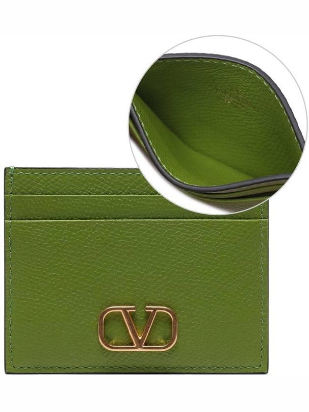 V Logo Signature Card Wallet Green - VALENTINO - BALAAN 2