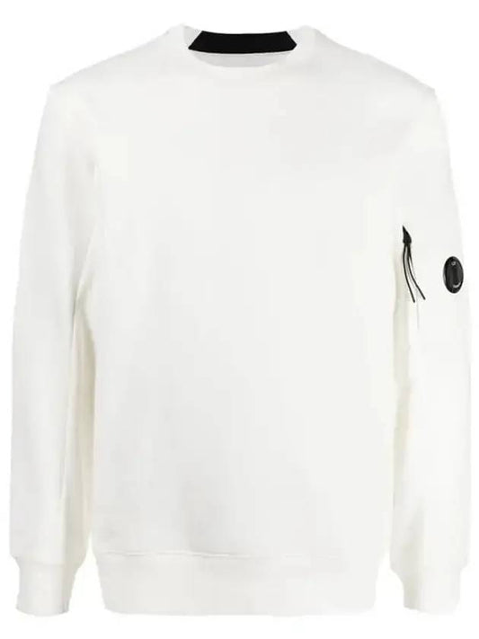 Diagonal Raised Fleece Sweatshirt White - CP COMPANY - BALAAN.