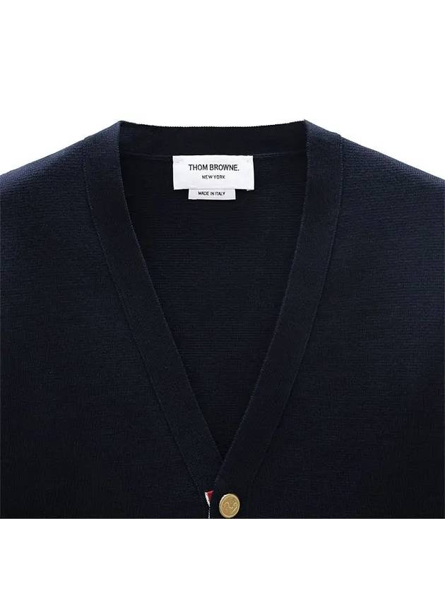 Milano Stitch 4 Bar Cardigan Navy - THOM BROWNE - BALAAN 3