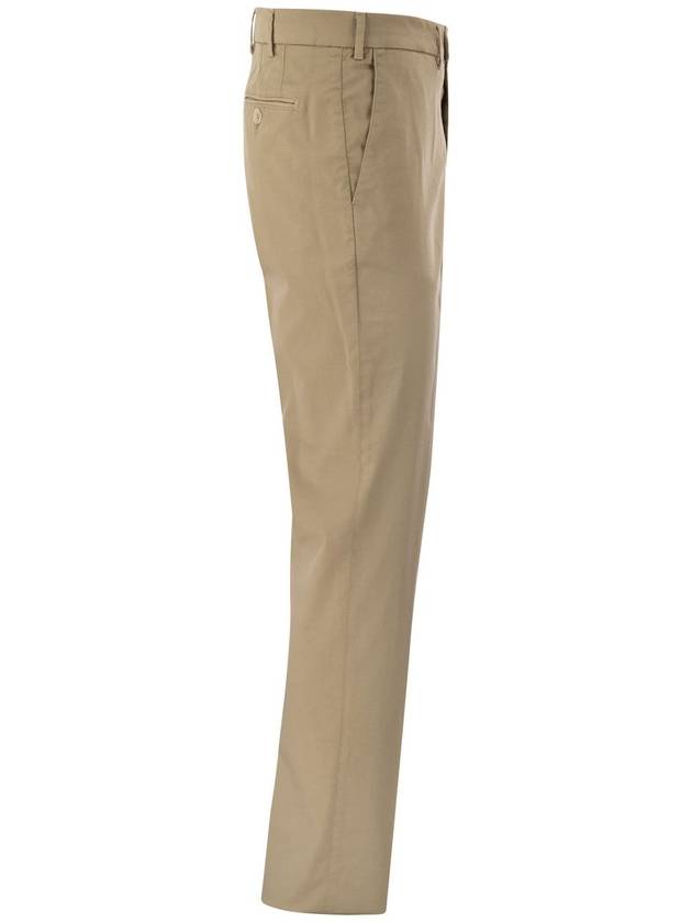 Tapered Chino Cotton Straight Pants Beige - BRUNELLO CUCINELLI - BALAAN 4