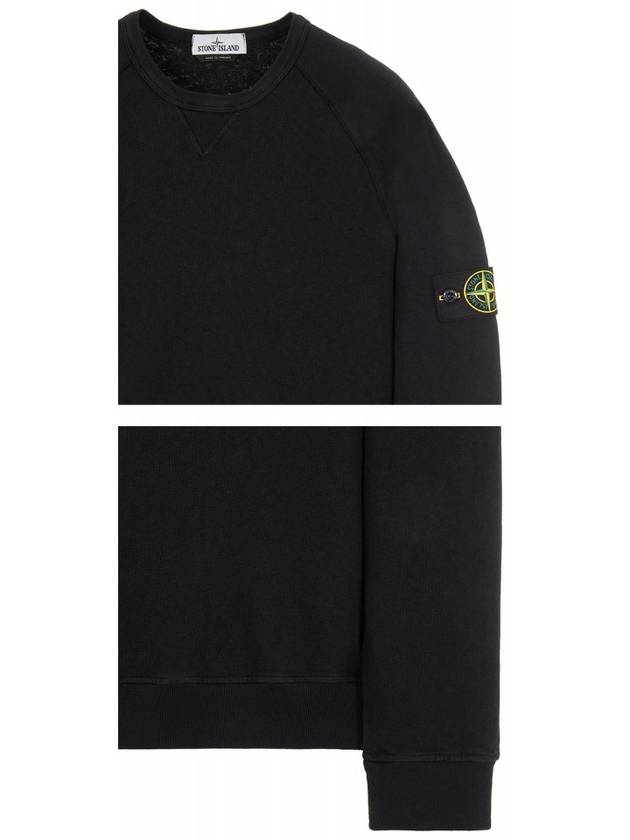 Garment Dyed Malfile Fleece Crewneck Sweatshirt Black - STONE ISLAND - BALAAN 6