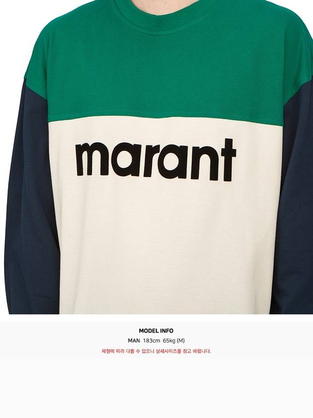 Afton Logo Cotton Sweatshirt Green - ISABEL MARANT - BALAAN 7