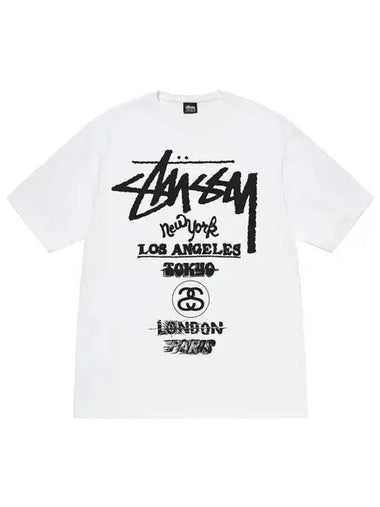 Tour Short Sleeve T-Shirt White - STUSSY - BALAAN 1