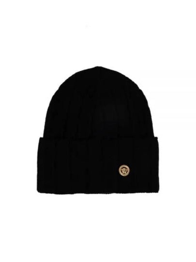 Medusa Chunky Rib Knit Beanie Black - VERSACE - BALAAN 2