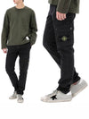 Compass Badge Cargo Straight Pants Black - STONE ISLAND - BALAAN 2