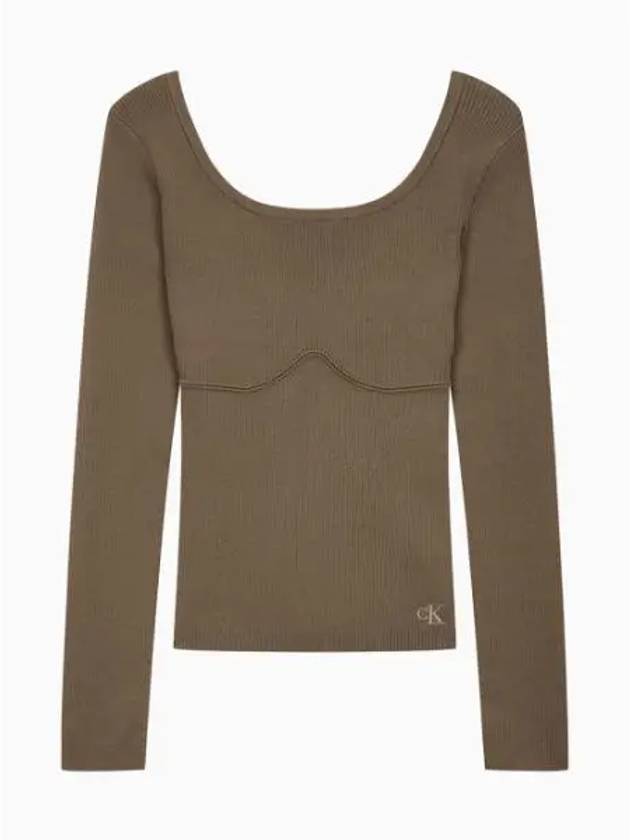 JEANS Women s Rib Sweater Brown J224561PBX - CALVIN KLEIN - BALAAN 2