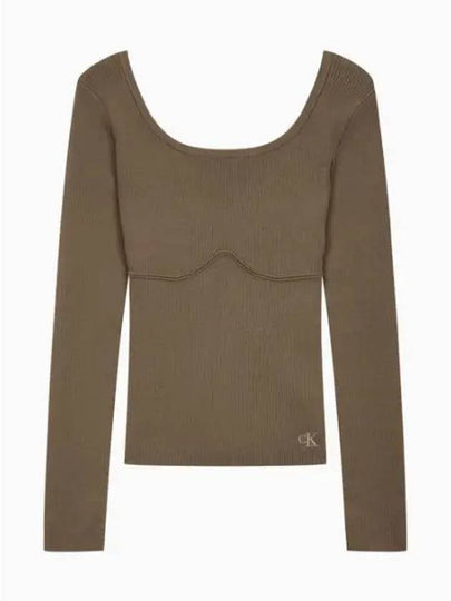 JEANS Women s Rib Sweater Brown J224561PBX - CALVIN KLEIN - BALAAN 2