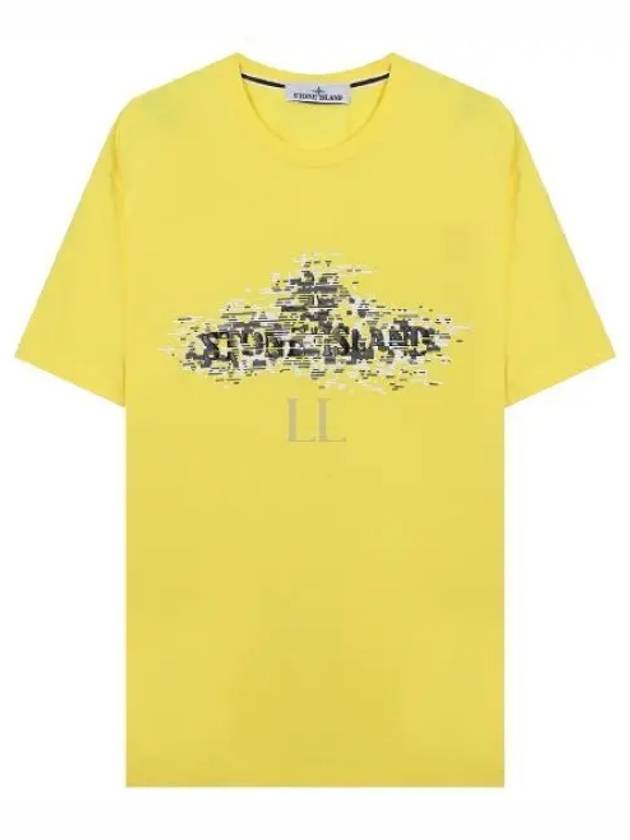 Institutional Two Print Short Sleeve T-Shirt Yellow - STONE ISLAND - BALAAN 2