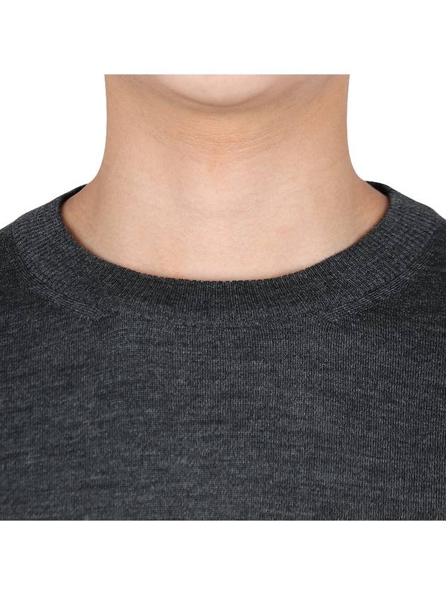 4 Bar Armband Classic Merino Wool Knit Top Dark Grey - THOM BROWNE - BALAAN 6