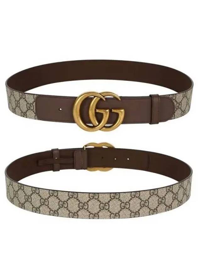 GG Buckle Leather Belt Brown Beige - GUCCI - BALAAN 2